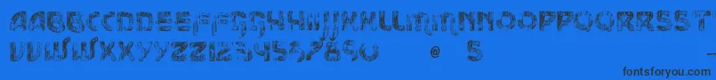 VtksMessage-Schriftart – Schwarze Schriften auf blauem Hintergrund