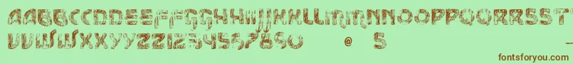 Шрифт VtksMessage – коричневые шрифты на зелёном фоне