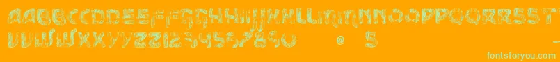 VtksMessage-Schriftart – Grüne Schriften auf orangefarbenem Hintergrund