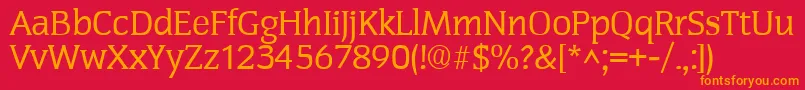 フォントCongressRegular – 赤い背景にオレンジの文字