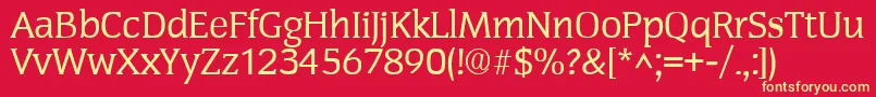 CongressRegular Font – Yellow Fonts on Red Background