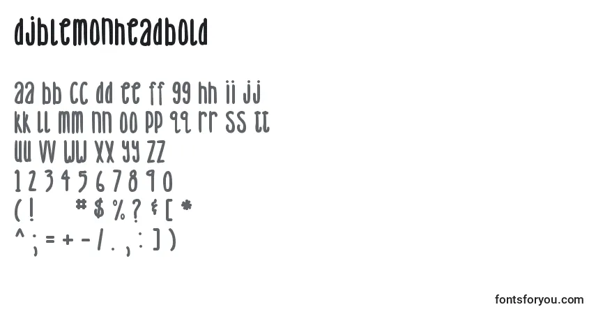A fonte DjbLemonHeadBold – alfabeto, números, caracteres especiais