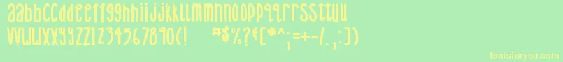 DjbLemonHeadBold-fontti – keltaiset fontit vihreällä taustalla
