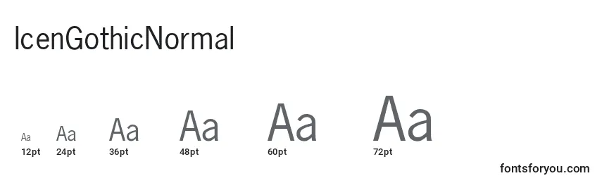 IcenGothicNormal Font Sizes