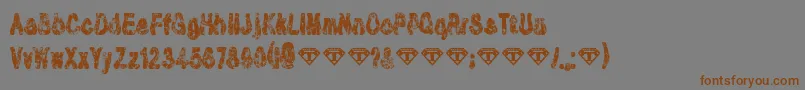 Шрифт TioemBlackDistressed – коричневые шрифты на сером фоне
