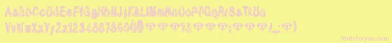 TioemBlackDistressed Font – Pink Fonts on Yellow Background