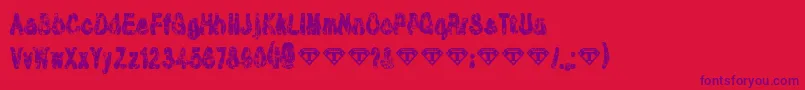 TioemBlackDistressed Font – Purple Fonts on Red Background