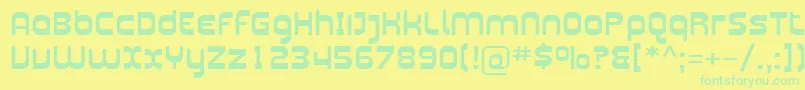 Sfplasmaticaext Font – Green Fonts on Yellow Background