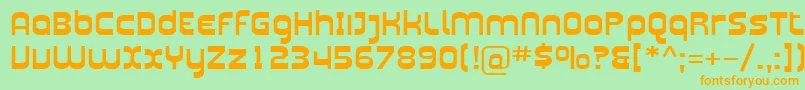 Sfplasmaticaext Font – Orange Fonts on Green Background