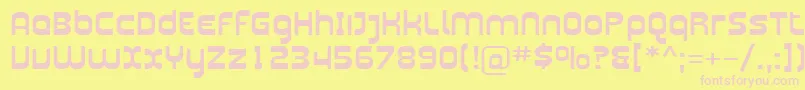 フォントSfplasmaticaext – ピンクのフォント、黄色の背景