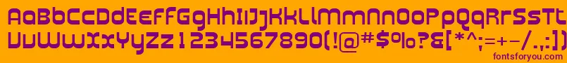 Sfplasmaticaext-Schriftart – Violette Schriften auf orangefarbenem Hintergrund