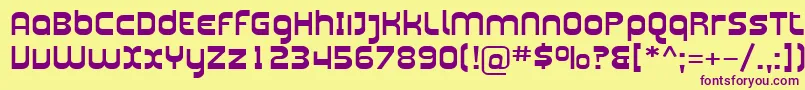 Sfplasmaticaext Font – Purple Fonts on Yellow Background