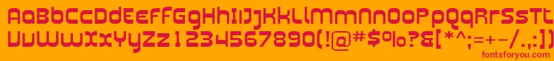 Sfplasmaticaext Font – Red Fonts on Orange Background