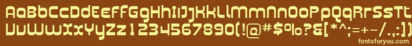 Sfplasmaticaext-fontti – keltaiset fontit ruskealla taustalla
