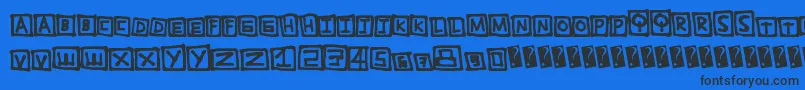 Tightbox-Schriftart – Schwarze Schriften auf blauem Hintergrund