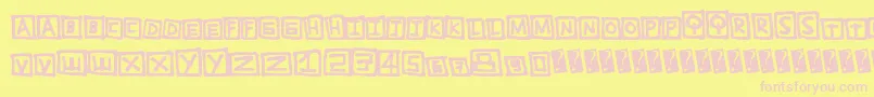 Tightbox-Schriftart – Rosa Schriften auf gelbem Hintergrund