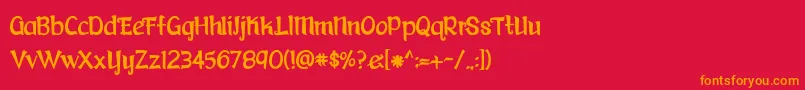 BmdFaerytaleWoods Font – Orange Fonts on Red Background