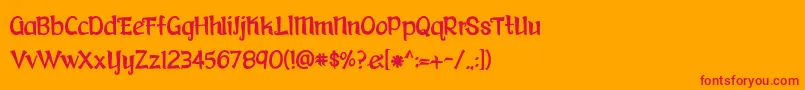 BmdFaerytaleWoods Font – Red Fonts on Orange Background