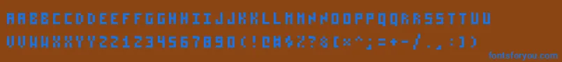 Pzim3x5 Font – Blue Fonts on Brown Background