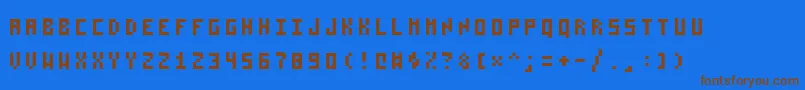 Pzim3x5 Font – Brown Fonts on Blue Background