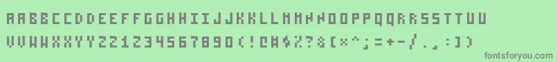 フォントPzim3x5 – 緑の背景に灰色の文字