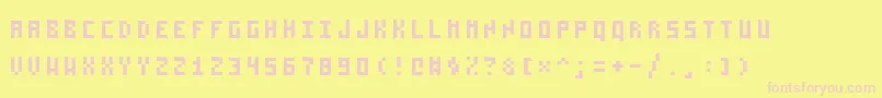 Pzim3x5 Font – Pink Fonts on Yellow Background
