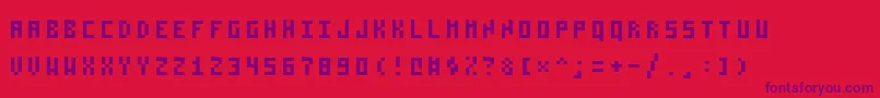 Pzim3x5 Font – Purple Fonts on Red Background