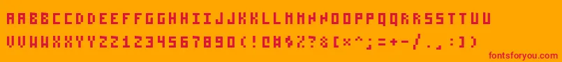 Pzim3x5 Font – Red Fonts on Orange Background