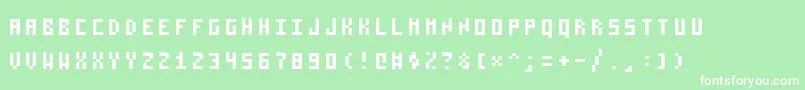 Pzim3x5 Font – White Fonts on Green Background