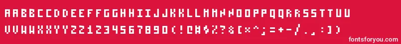 Pzim3x5 Font – White Fonts on Red Background