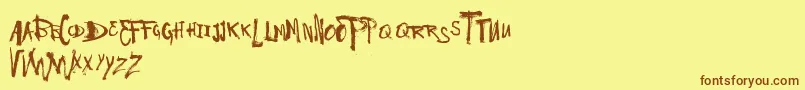 VtksHaveANiceDay Font – Brown Fonts on Yellow Background