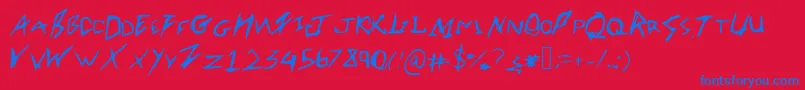 Robertsfont Font – Blue Fonts on Red Background