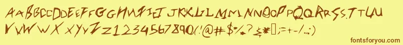 Robertsfont Font – Brown Fonts on Yellow Background