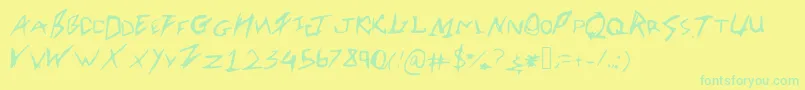 Czcionka Robertsfont – zielone czcionki na żółtym tle