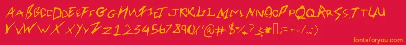 Robertsfont Font – Orange Fonts on Red Background