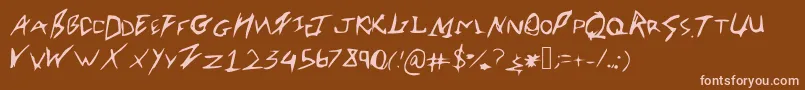 フォントRobertsfont – 茶色の背景にピンクのフォント