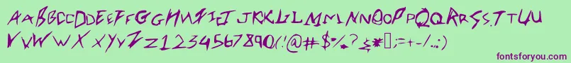 Шрифт Robertsfont – фиолетовые шрифты на зелёном фоне
