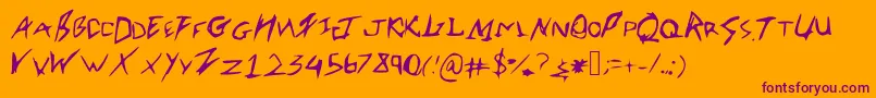 フォントRobertsfont – オレンジの背景に紫のフォント