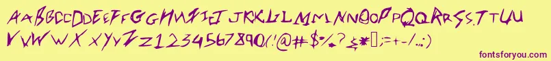 Robertsfont-fontti – violetit fontit keltaisella taustalla