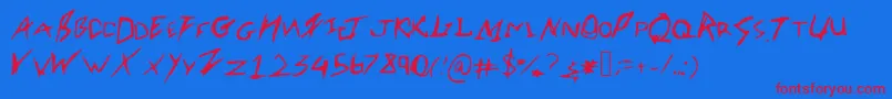 フォントRobertsfont – 赤い文字の青い背景