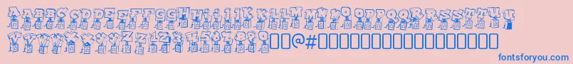 PopupfontioRegular Font – Blue Fonts on Pink Background