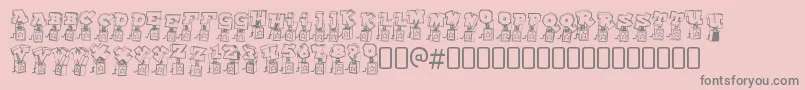 フォントPopupfontioRegular – ピンクの背景に灰色の文字
