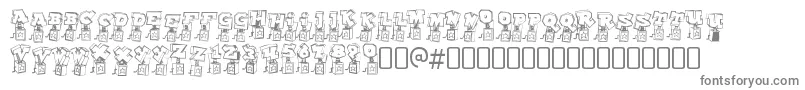 PopupfontioRegular-Schriftart – Graue Schriften auf weißem Hintergrund