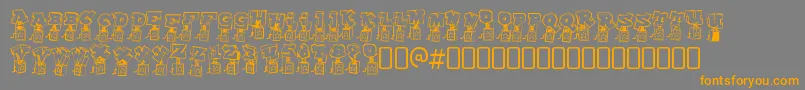 Fonte PopupfontioRegular – fontes laranjas em um fundo cinza