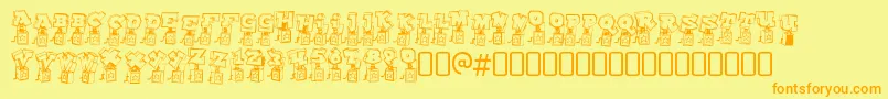Шрифт PopupfontioRegular – оранжевые шрифты на жёлтом фоне