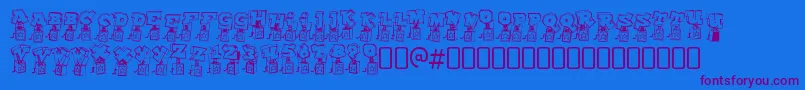 Шрифт PopupfontioRegular – фиолетовые шрифты на синем фоне