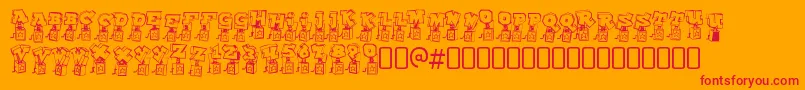 PopupfontioRegular Font – Red Fonts on Orange Background