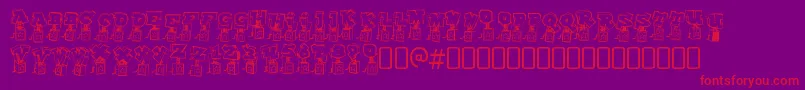 PopupfontioRegular Font – Red Fonts on Purple Background