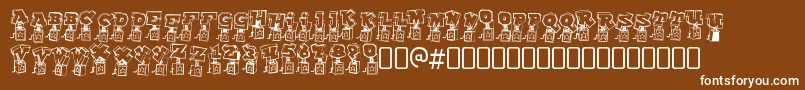 フォントPopupfontioRegular – 茶色の背景に白い文字