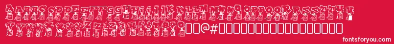 フォントPopupfontioRegular – 赤い背景に白い文字